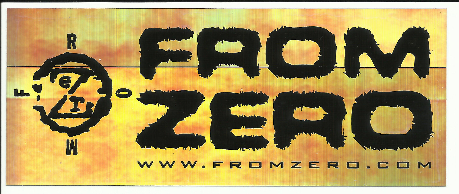 FROM ZERO sticker 5" x 2" One Nation Under Metallic Silver