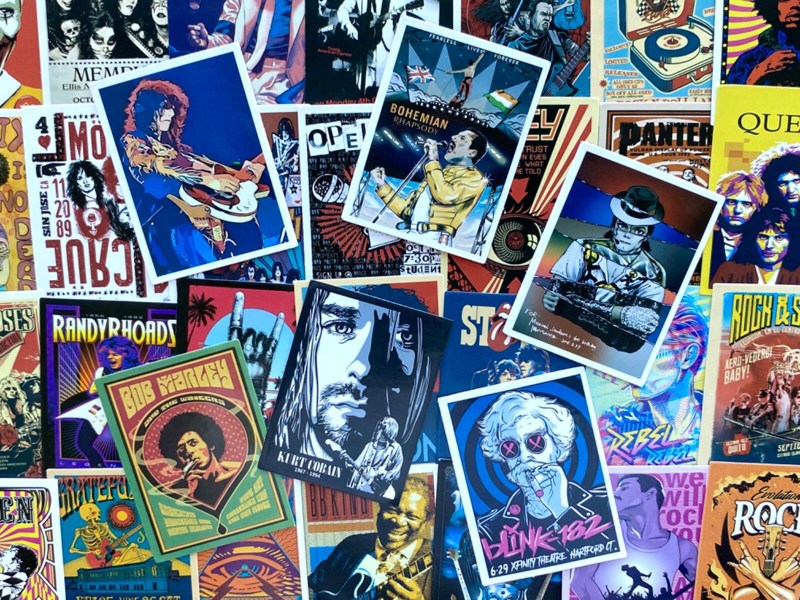 5-50 pcs Rock n Roll Singer Stickers, Rock Band Laptop Water Bottle Phone Decals