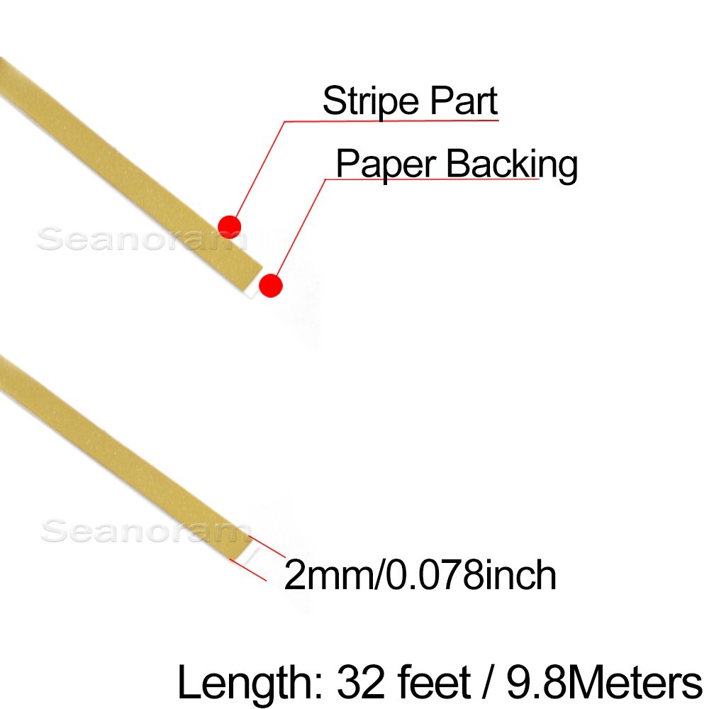 1/12" 2mm Matte Gold DIY Home Shop Pinstriping Pin Stripe Decal Vinyl Sticker