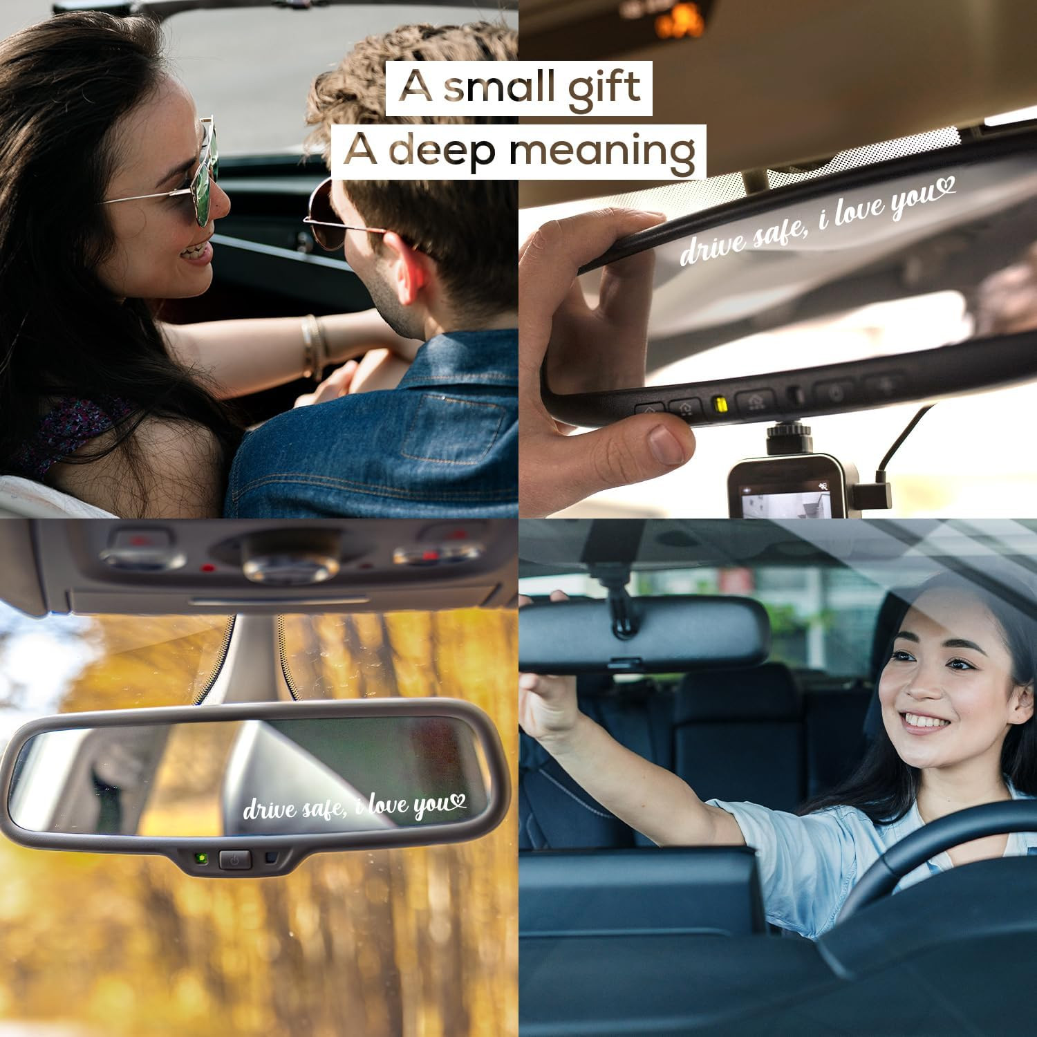 3X Drive Safe I Love You Mirror Vinyl Decals Sticker Stickers for Womens, Car