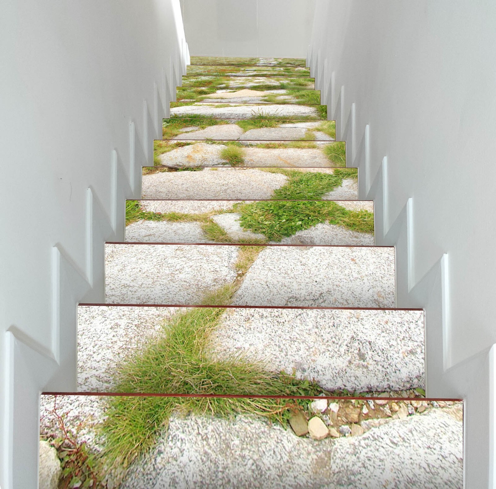 3D Gray Stones W029 Stairs Risers Decoration Photo Mural Vinyl Wallpaper Vera
