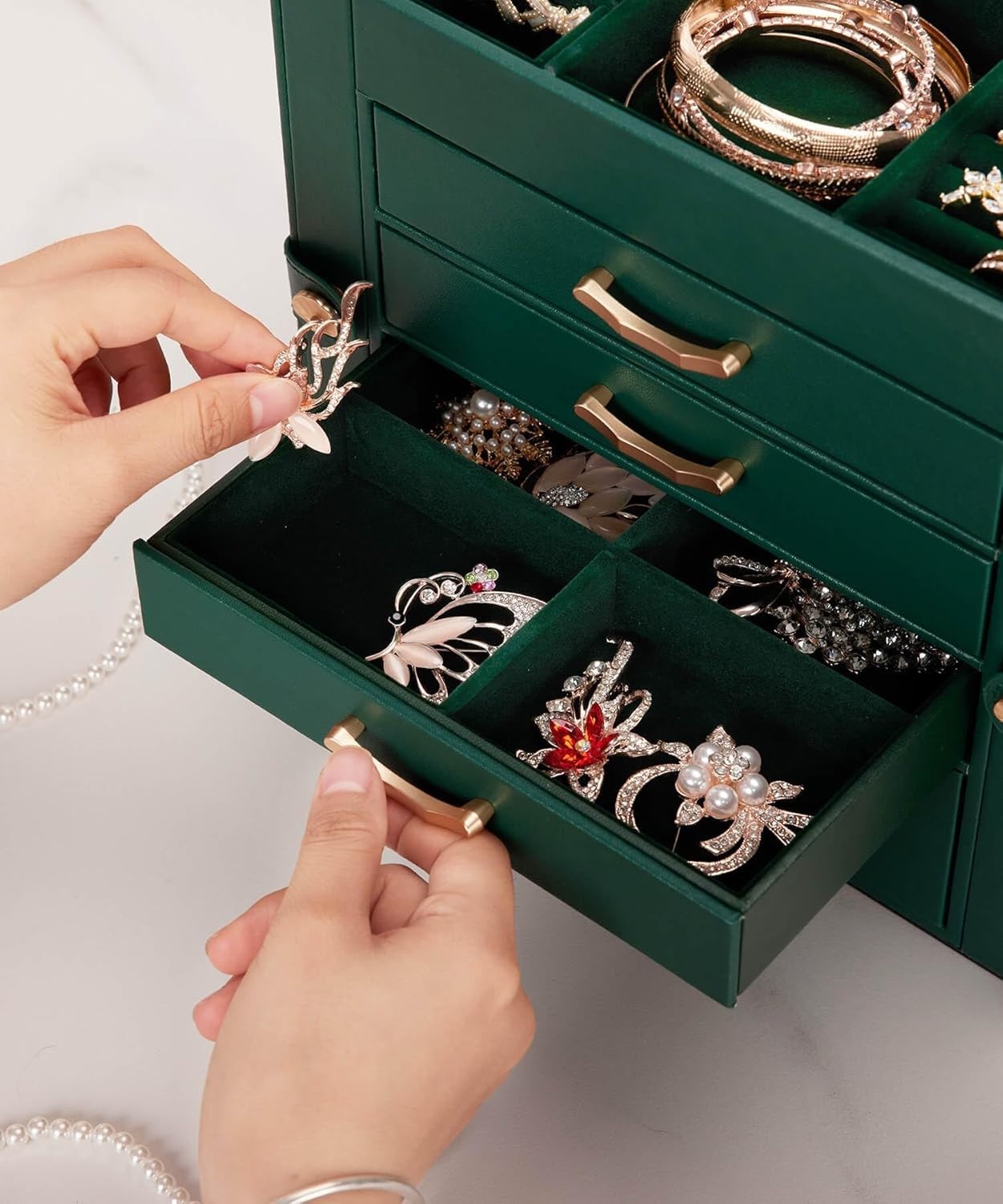 Jewelry Box with 4 Drawers: Display Organizer for Earrings Necklaces – Gifts …