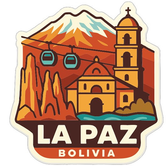 La Paz Bolivia Sticker Decal Vinyl Die-Cut City Skyline Landmark Design