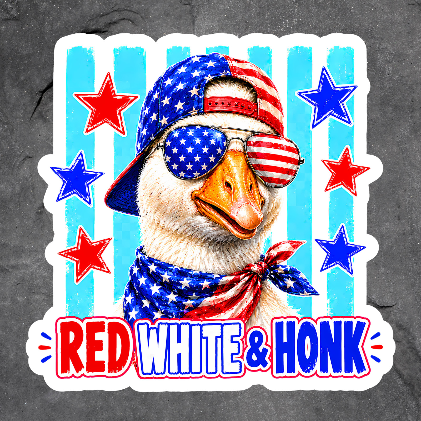 Goose Sticker Vinyl Decal Red White & Honk Funny Patriotic Fourth of July USA