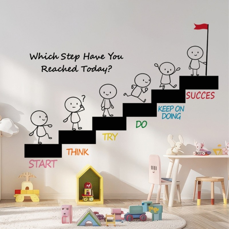 PVC Classroom Decoration Wall Sticker Motivational Text Quote Office Decal