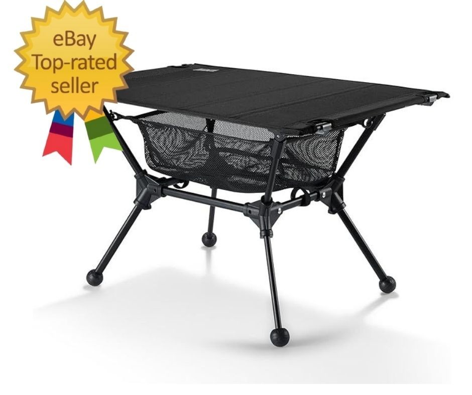 Dipper Camping Table, Lightweight Portable Folding Table with Mesh Storage Net,