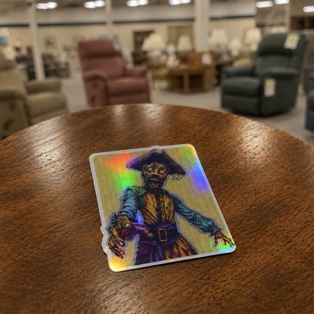 A24 Backrooms Pirate Clark Holographic Vinyl Sticker Waterproof 2.3×2.8