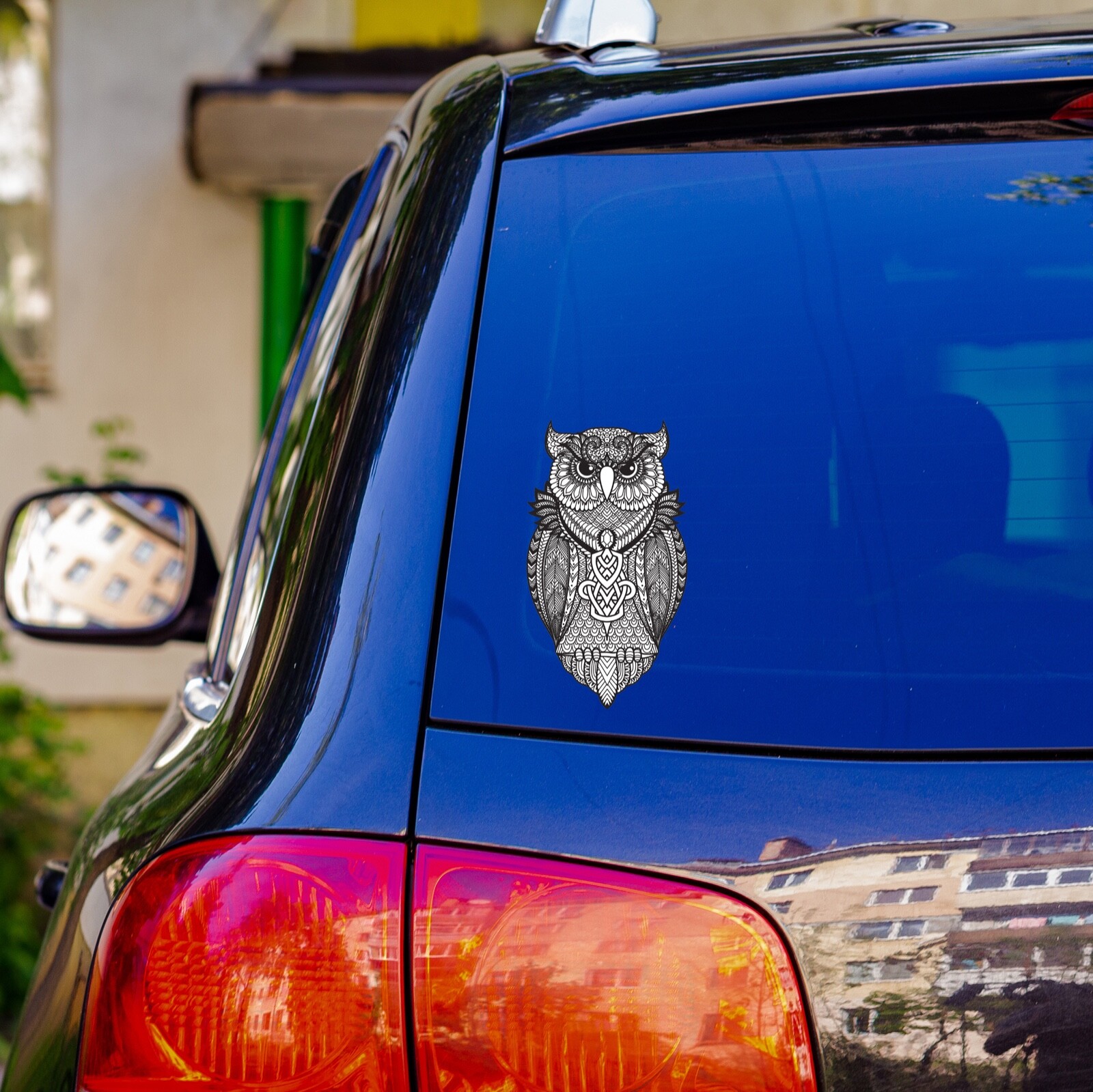 Owl Tribal Black and White Sticker Car Vinyl Truck Decal Window Wise Owls Bird