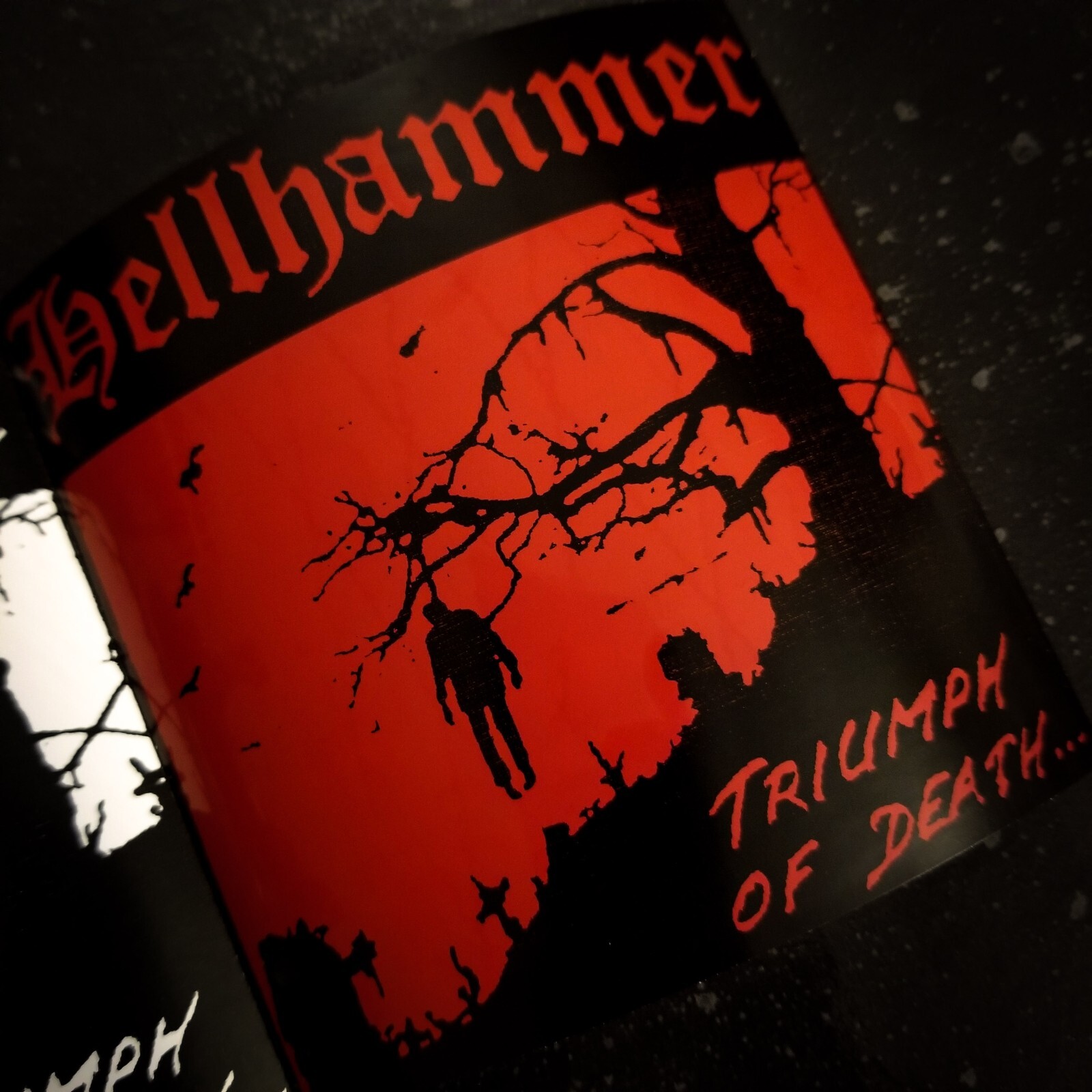 Hellhammer 4 x 4" Waterproof Vinyl Sticker Decal [💪 HQ Durability] Black Metal