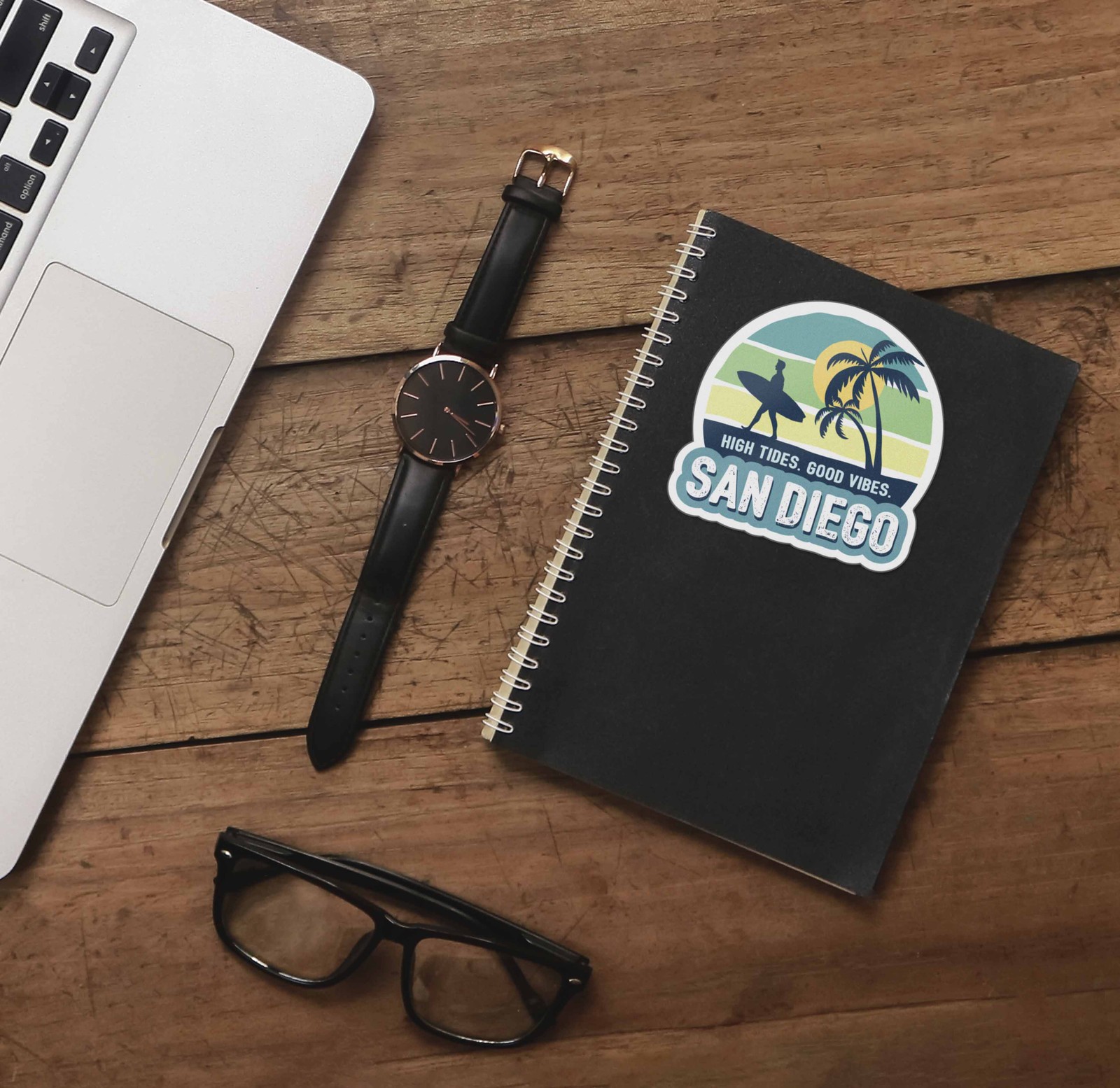 Surf San Diego Sticker – Southern California Decal for Water Bottle or Laptop