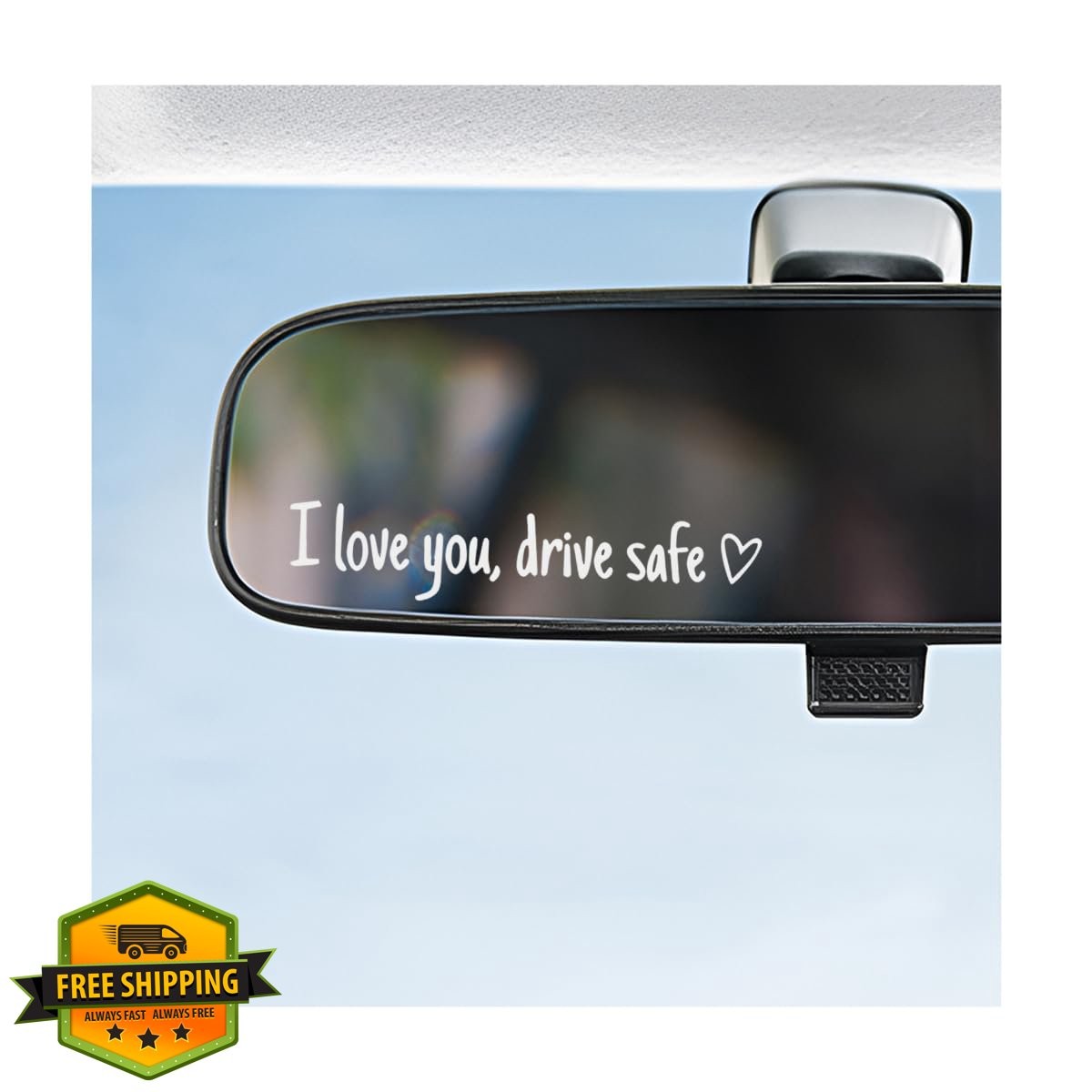 Wevdn 6pcs I Love You Drive Safe Heart Sticker White