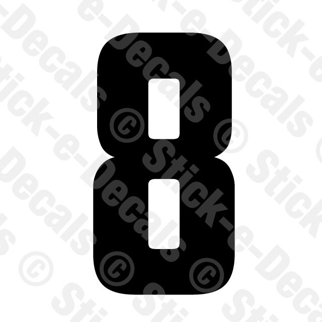 NUMBER 8 EIGHT Vinyl Die Cut Decal Sticker – RACING NUMBER – AC