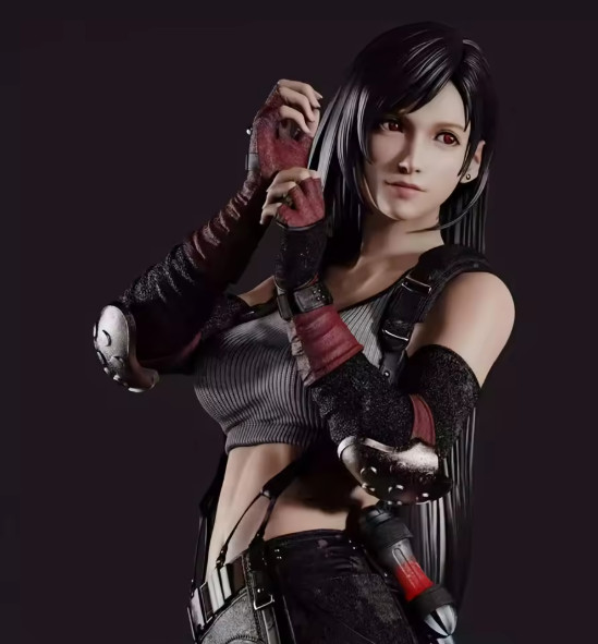 Final Fantasy VII FF7 Tifa Lockhart Figure – Anime Female Fighter Statue Model