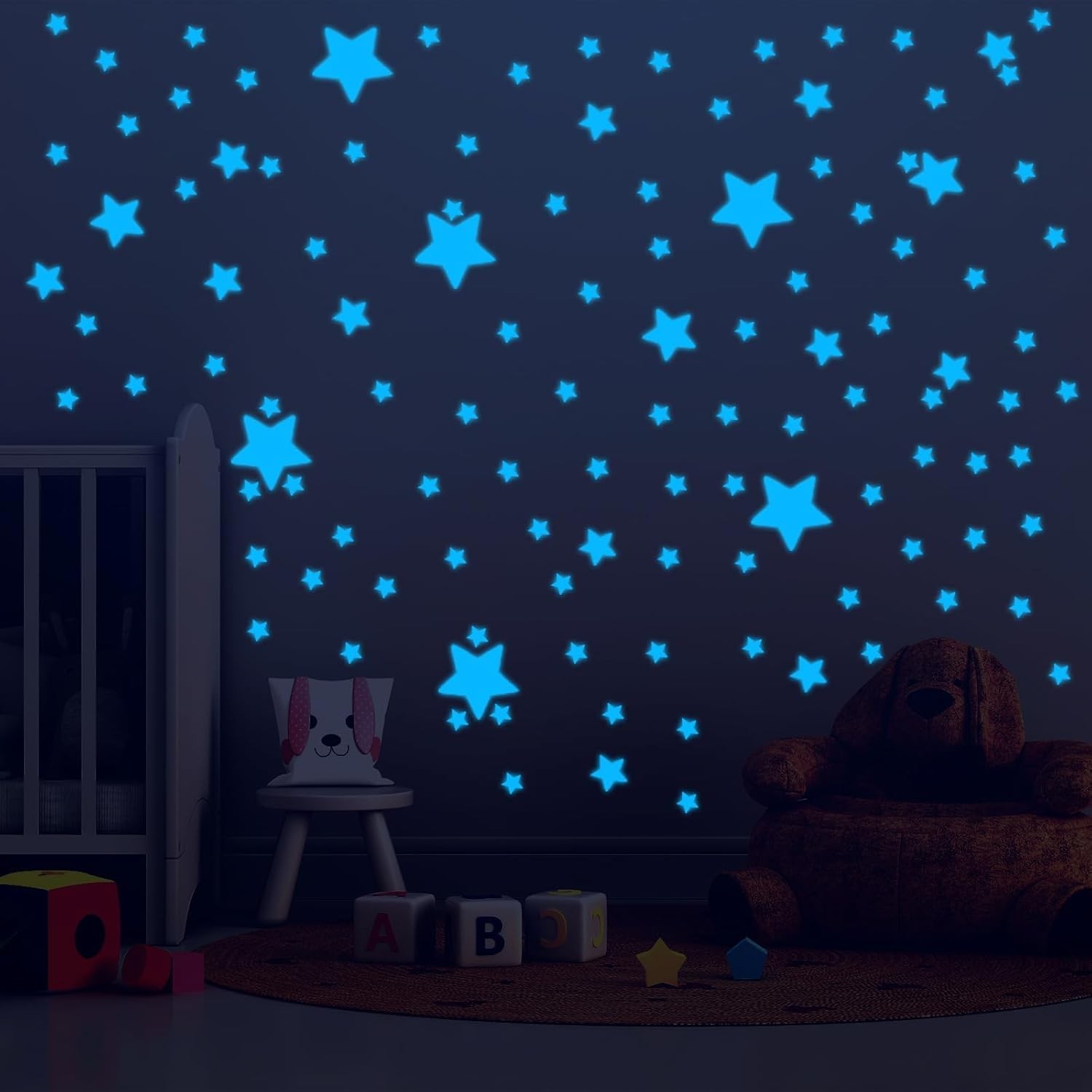 476 Pcs Blue Glow in the Dark Star Stickers – Magical Ceiling Decor for Kids