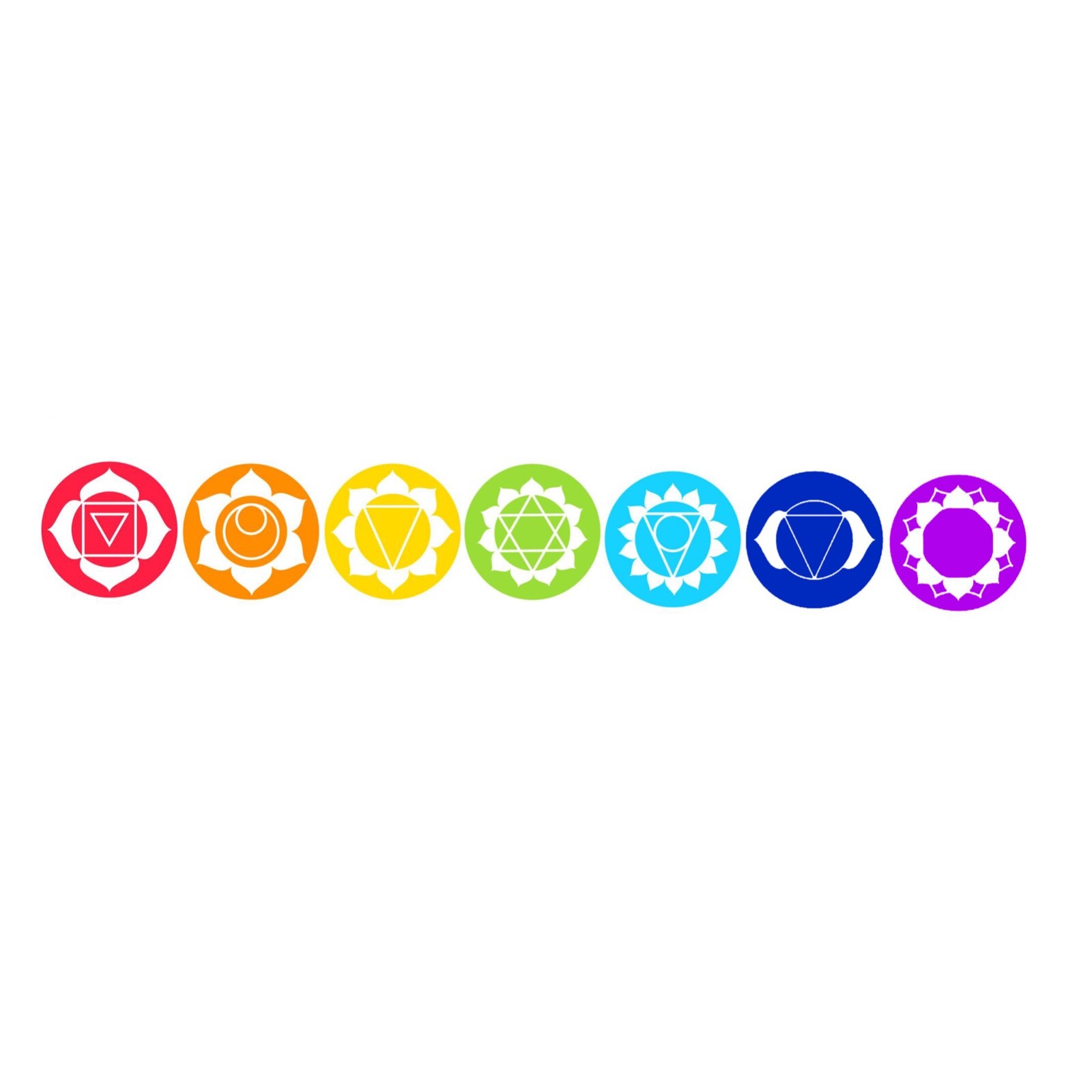 7 Pack Chakra Sticker Chart Circle StickersDecal Wicca Yoga Hindu Aum Om Mandala
