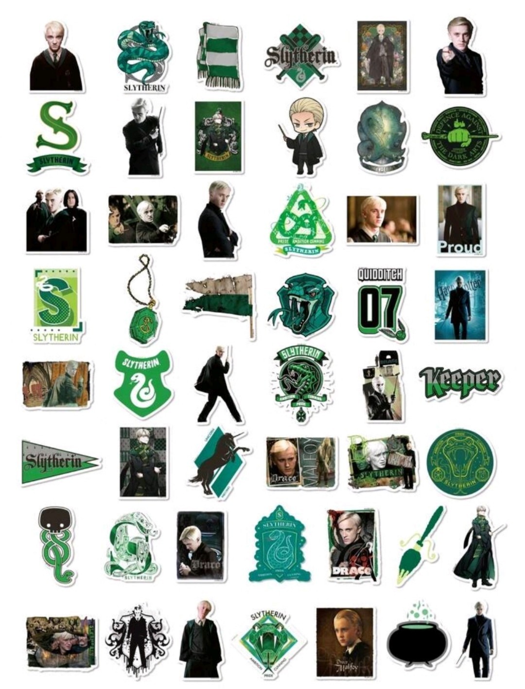 20 PCS Harry Potter Series Draco Malfoy Character Stickers BRAND NEW Set B