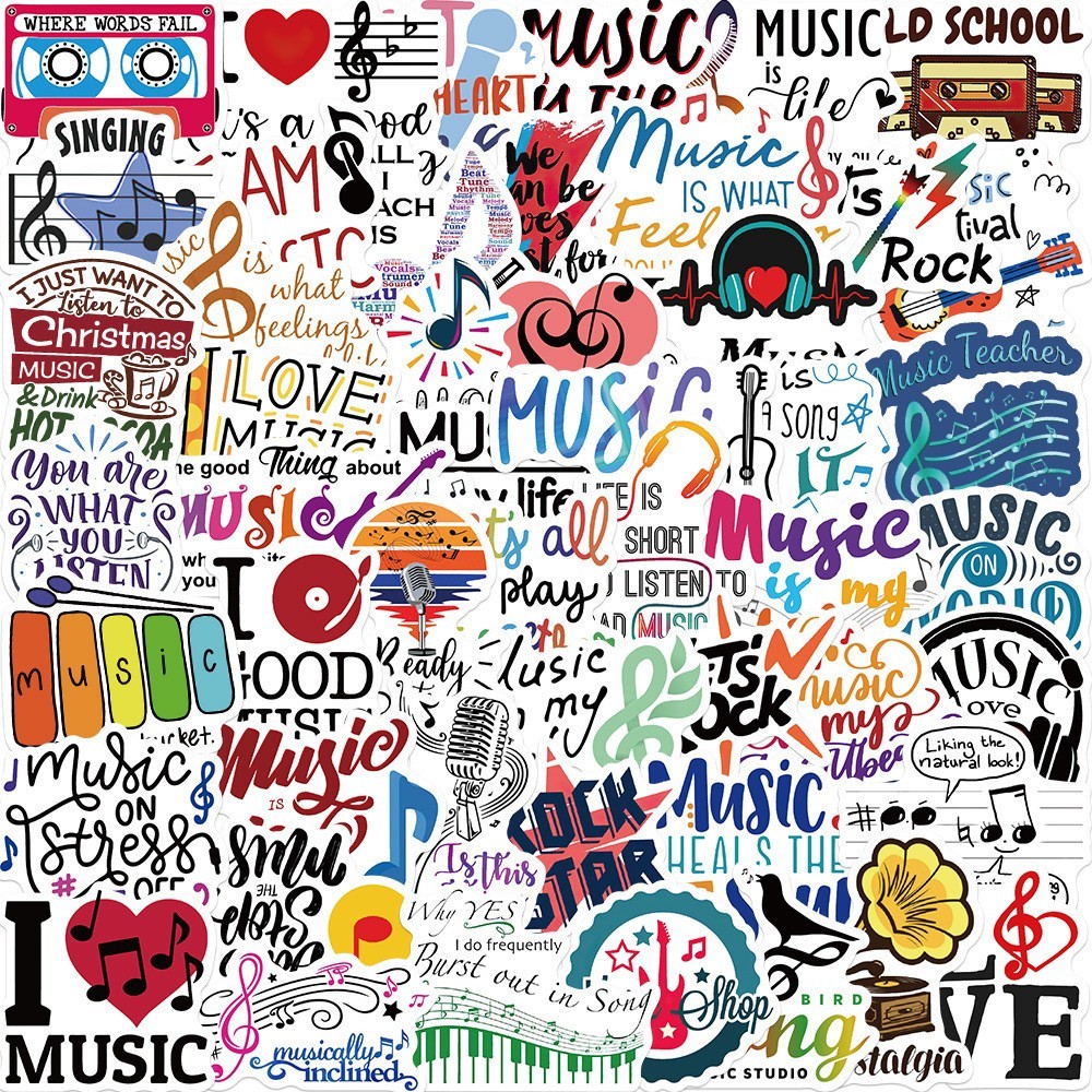 100pcs Rock N Roll STICKER, Music Metal Rock Heavy metal Punk Stickers#113155