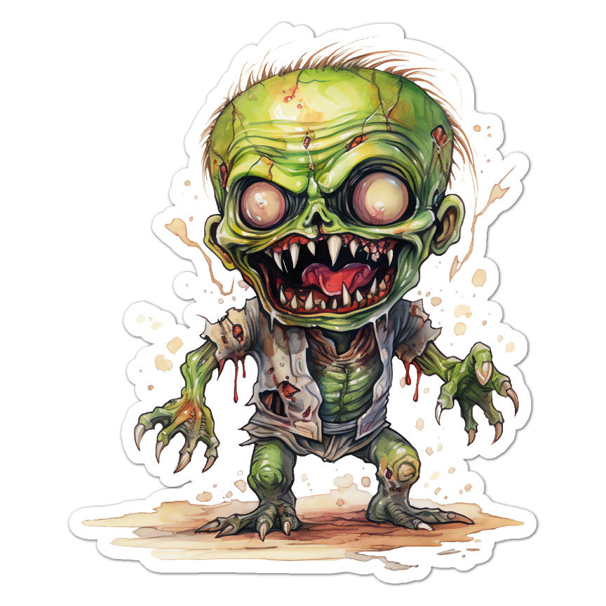Horror Zombie Creature, Vinyl Decal Sticker, Indoor Outdoor, 3 Sizes, #9235