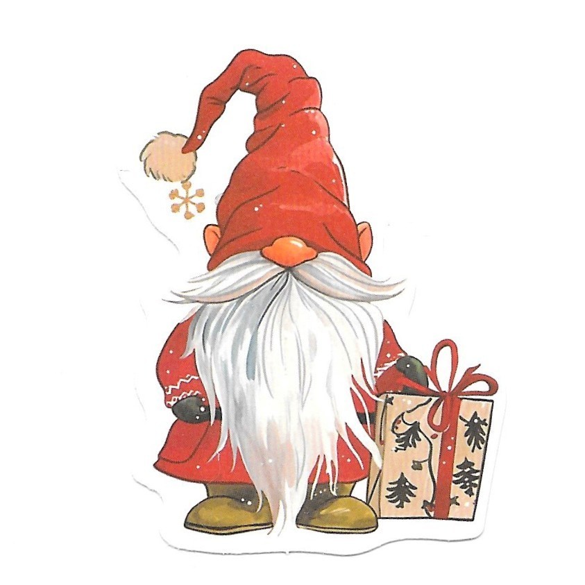 Christmas Gnome Sticker Vinyl Die Cut Decal Gift Scrapbook Journal Holiday Decor