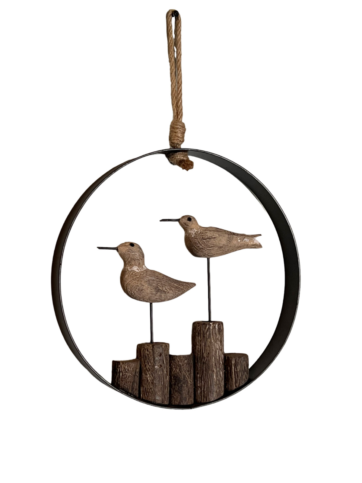 Birds Round Wood Wall Decor Hanging Decoration Mother's Day Unique Gift Idea