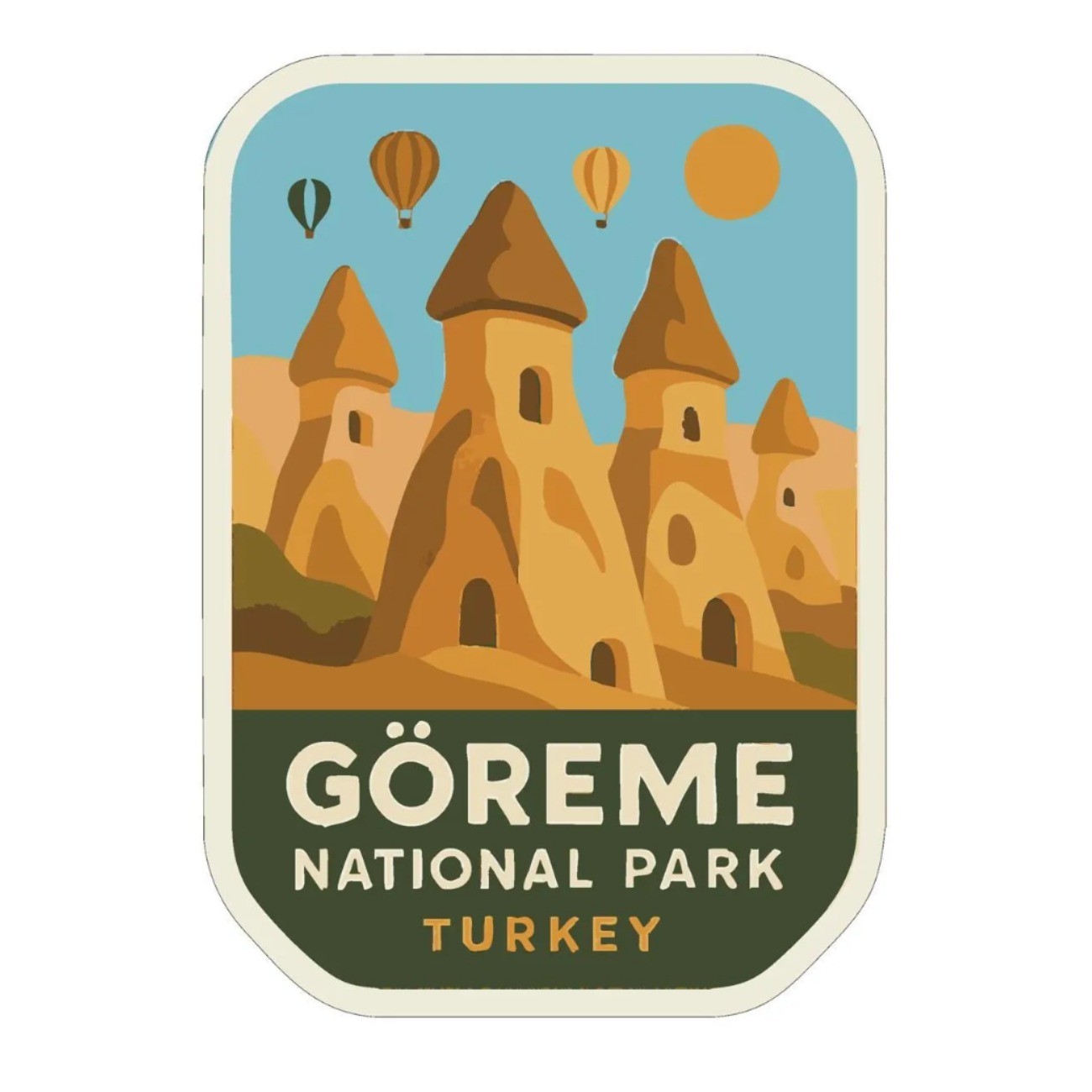 Göreme Turkey Iron On Heat Transfer Vinyl HTV Die-Cut World National Parks