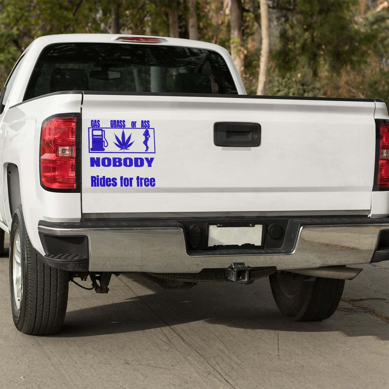 Gas Grass or Ass, nobody rides for free vinyl decal funny gift him her window