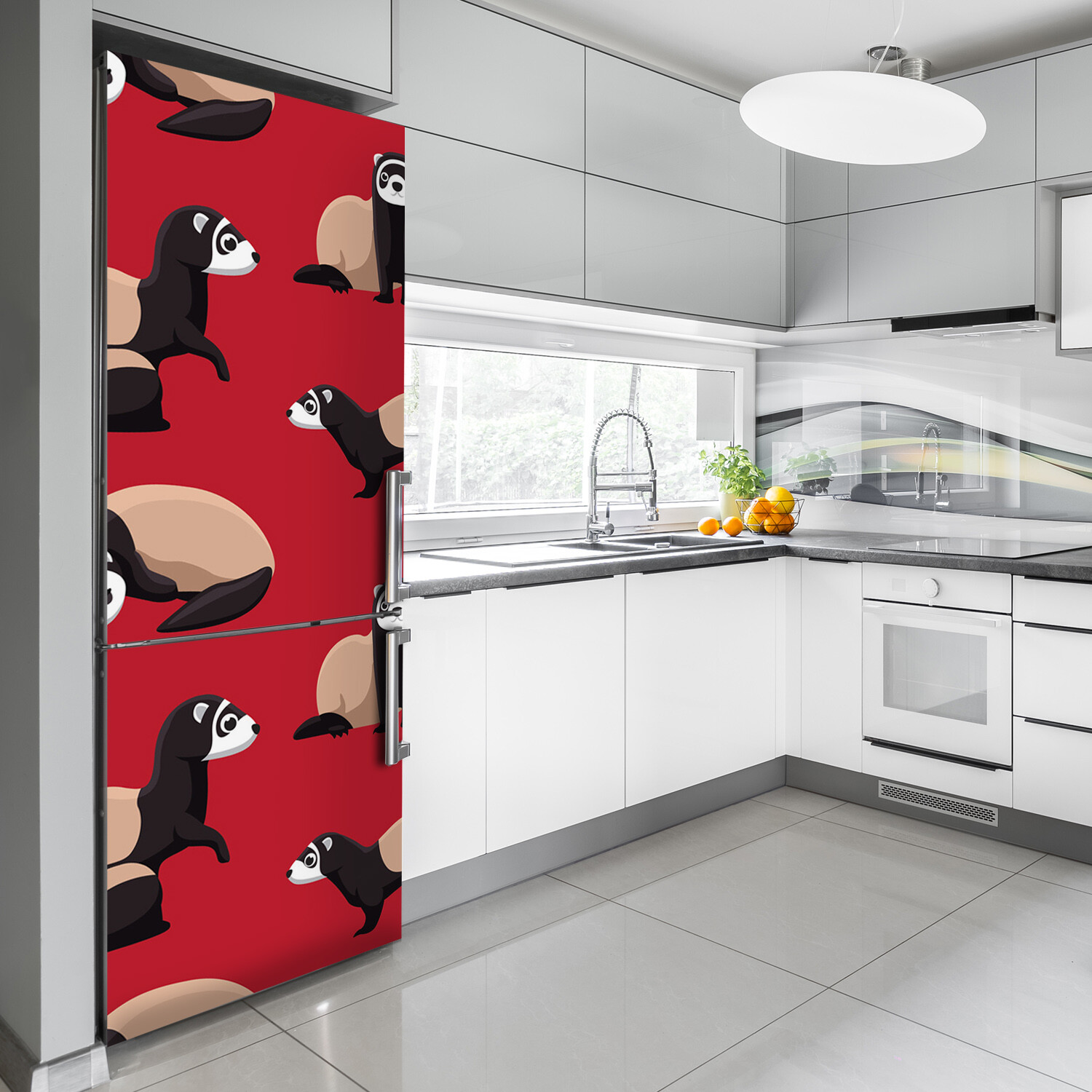 Removable Home Refrigerator Wall Sticker Magnet Decor Bedroom Animals ferrets