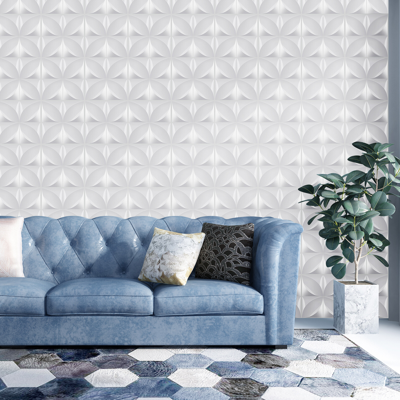 3D Wall Panel DIY Room Decor Ceiling Tiles Wallpaper Background Decal PVC 24pcs