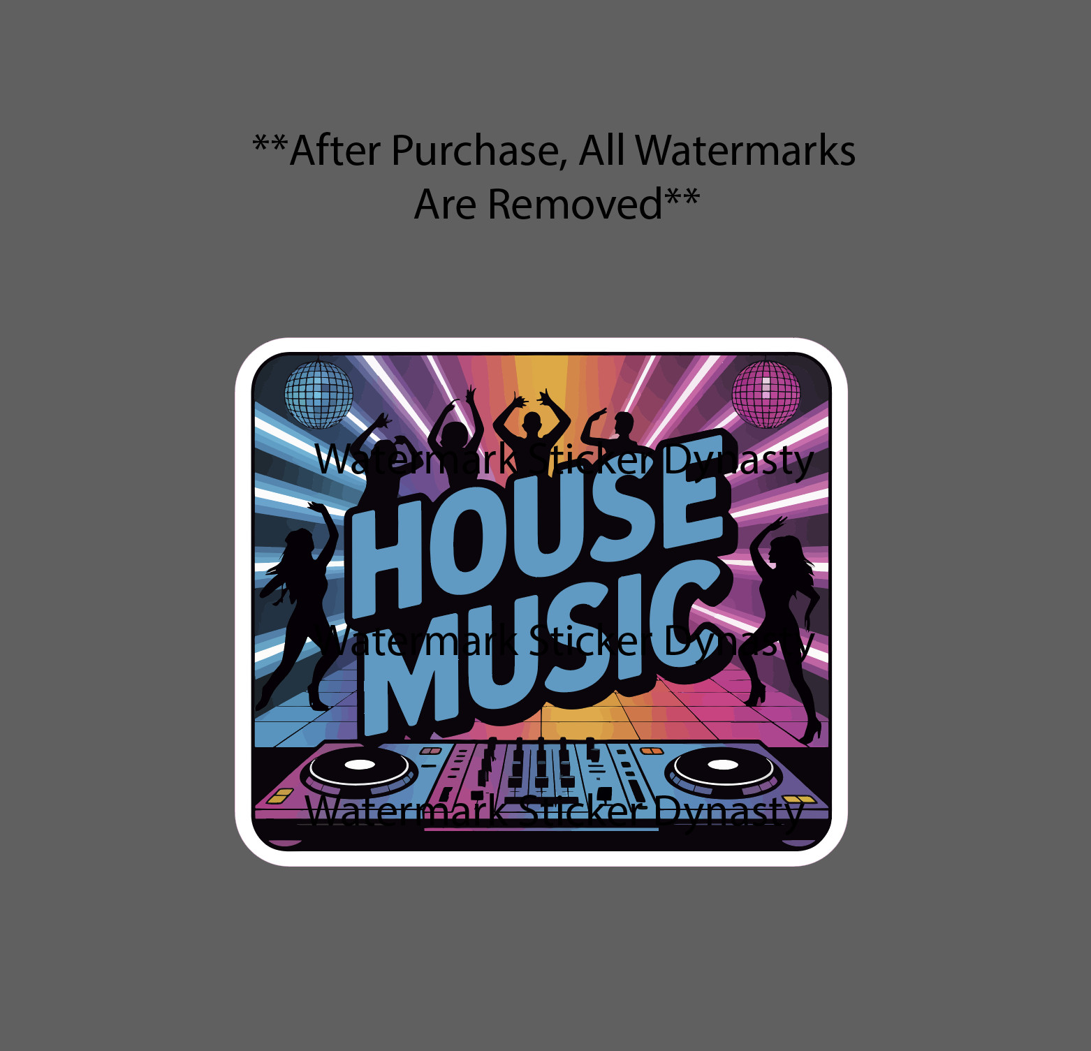House Music Sticker Waterproof Decal Party Rave Techno Lights Neon Gift NEW