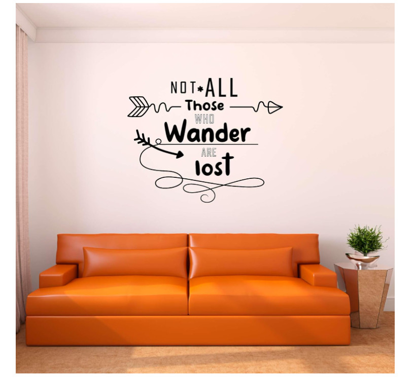 Wall Decal Not All Those Who Wander Are Lost 40" X 32" Vinyl Print, medium-tact