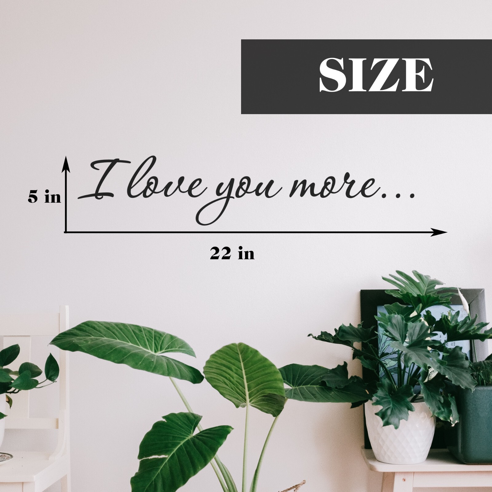 I love you more wall decal love quote sticker for bedroom bathroom 22×5 inches