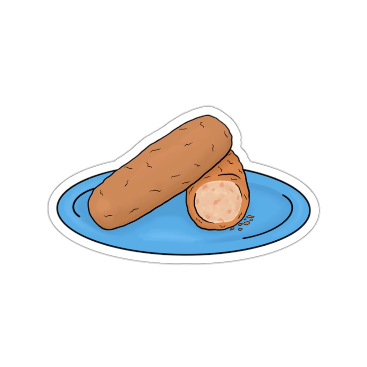 “Croquetas” Illustration Miami Latín American Food Kiss-Cut Vinyl Stickers
