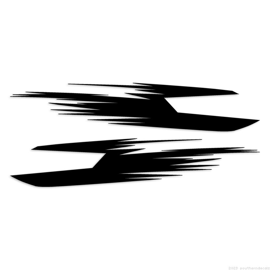 Pinstripe Flames Pair – Decal Sticker – Multiple Colors & Sizes – ebn7383