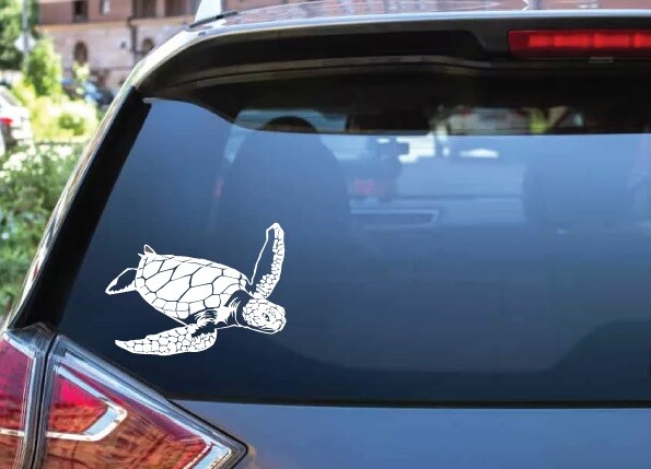 Sea life – Galapagos Ocean Turtle 1 Outdoor Window Decal Vinyl Sticker 6Yrs Film
