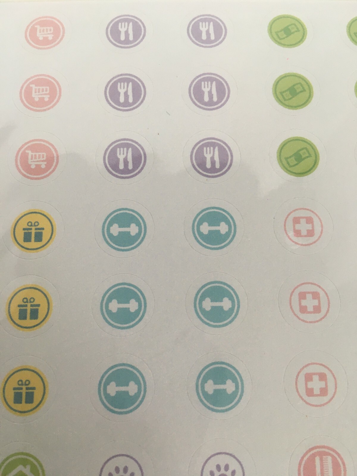 Pen and Gear Stickers 4 Sheets Small Circles for Planner Money Shipping Food New