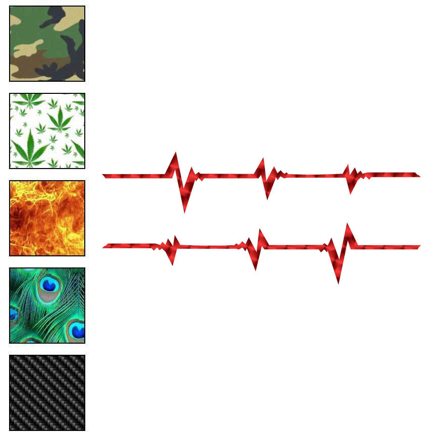 Two Pinstripe Heartbeat ECG, Vinyl Decal Sticker, 40 Patterns & 3 Sizes, #7429