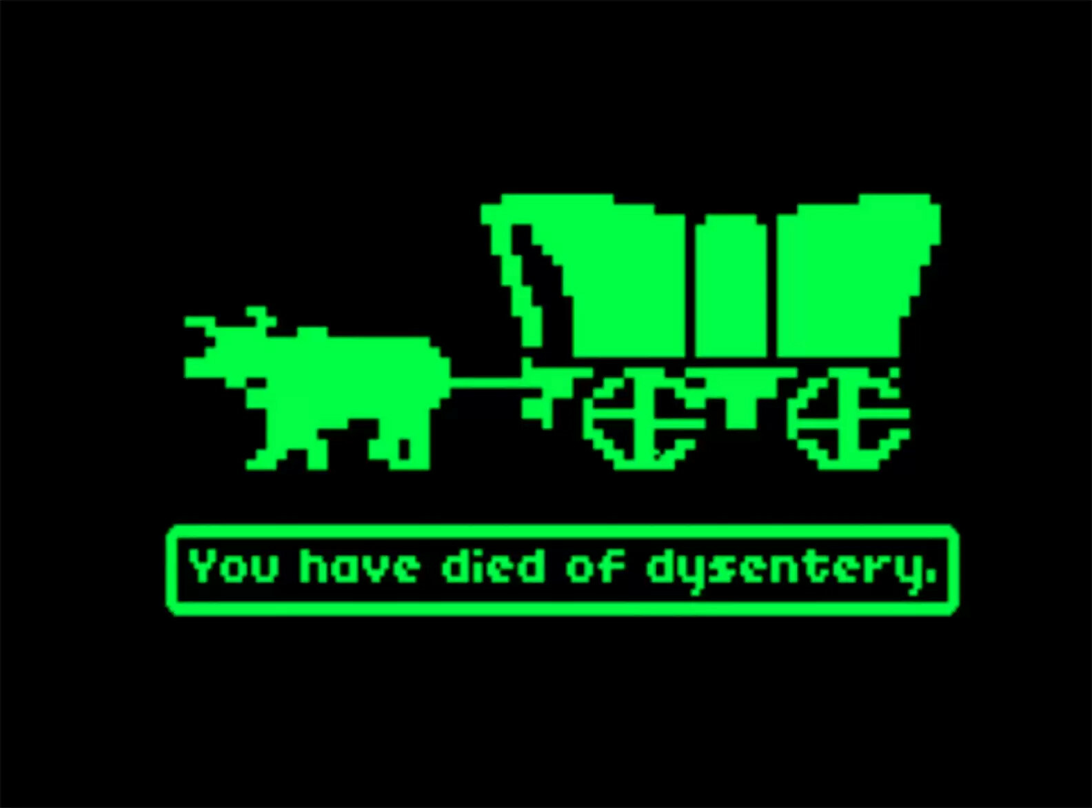 Oregon Trail You Have Died of Dysentery Meme Glossy Sticker, 2inch, set of 2