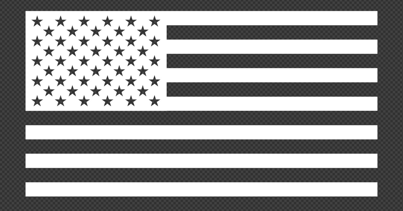American Flag / Permanent Vinyl Decal / Multiple Sizes / Gloss White