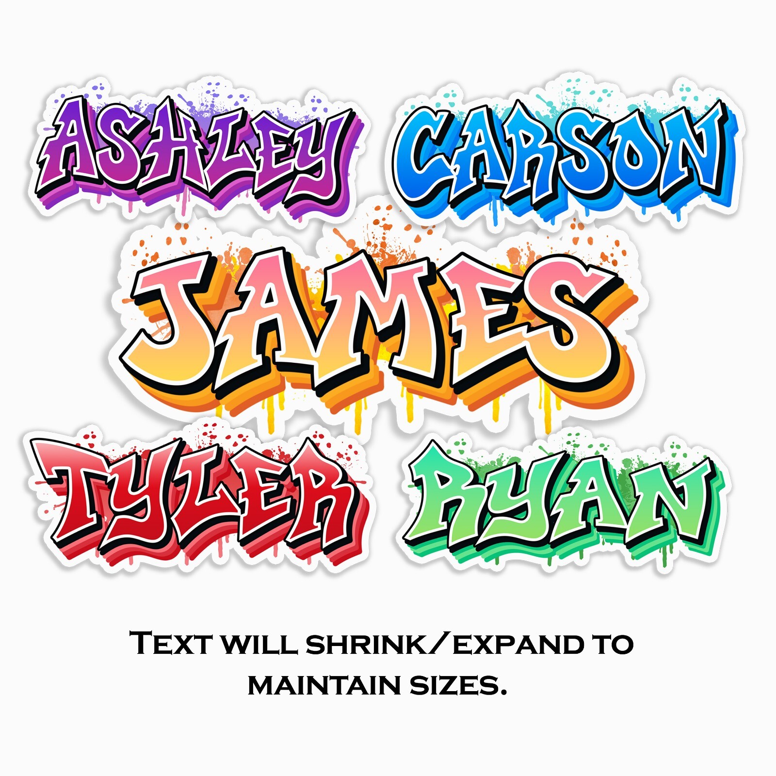 Graffiti Custom Name Decal Waterproof Vinyl Label Personalized Gift Sticker