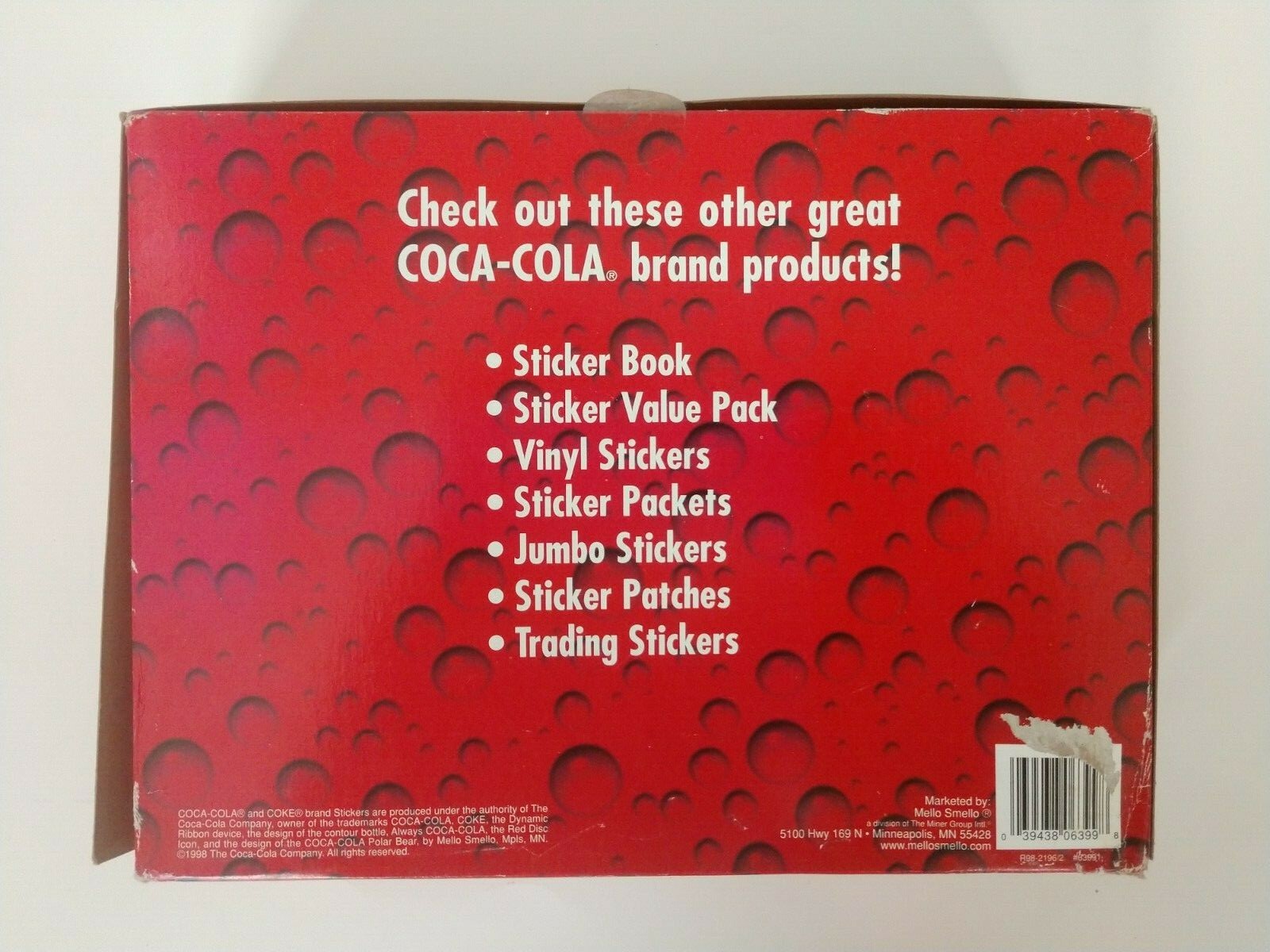 Vintage Coca Cola 400 Sticker Collection Box Set Polar Bear Retro Coke TV Ad 90s