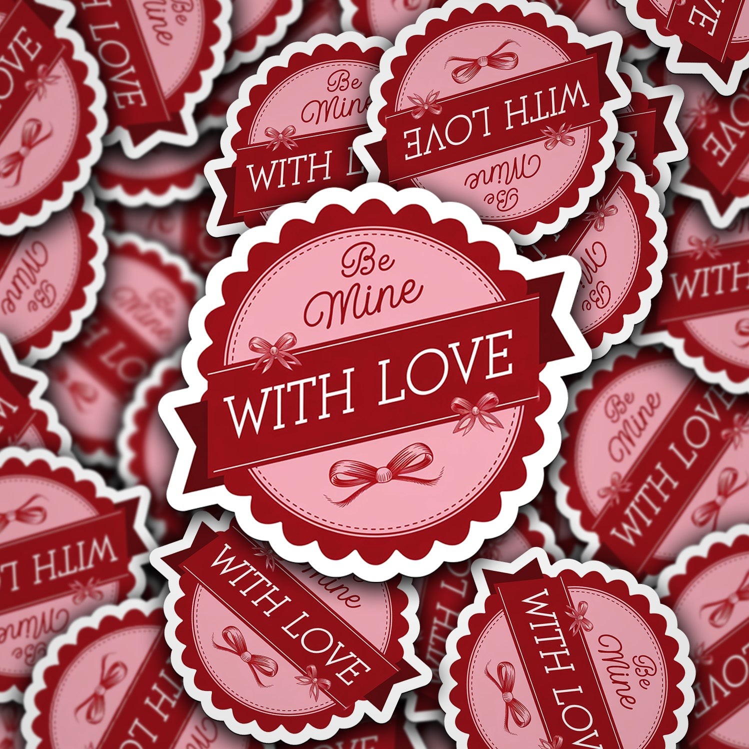 Be Mine With Love Vinyl Sticker