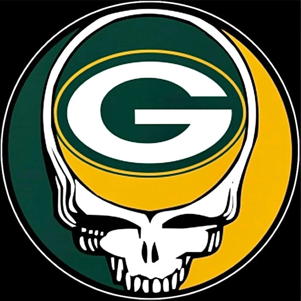 ⚡️GRATEFUL DEAD Green Bay Packers Stealie Sticker *NEW* Measures 3" x 3"⚡️