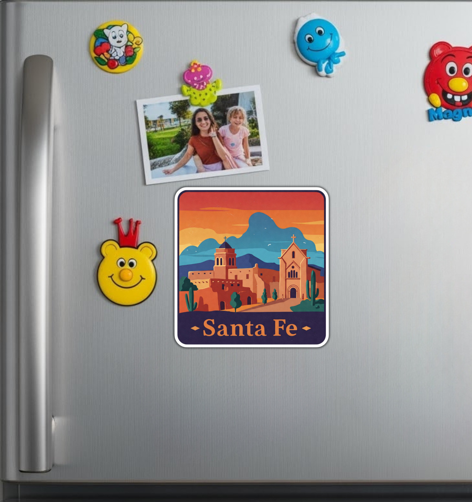 Santa Fe New Mexico Fridge Magnet or Laptop Sticker