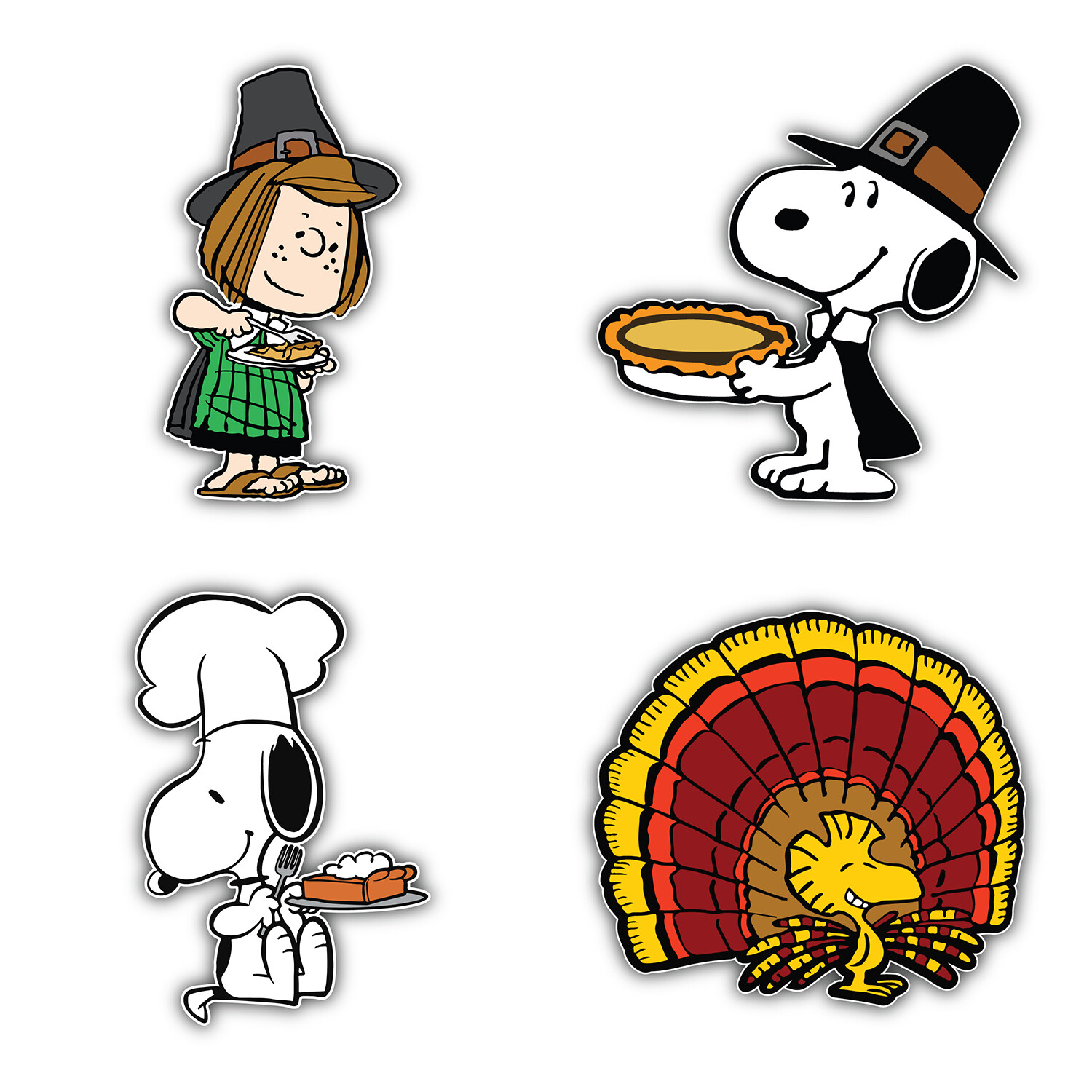 Peanuts Cartoon Set Of 4 Vinyl Sticker Decal – 5" longer side ID:7