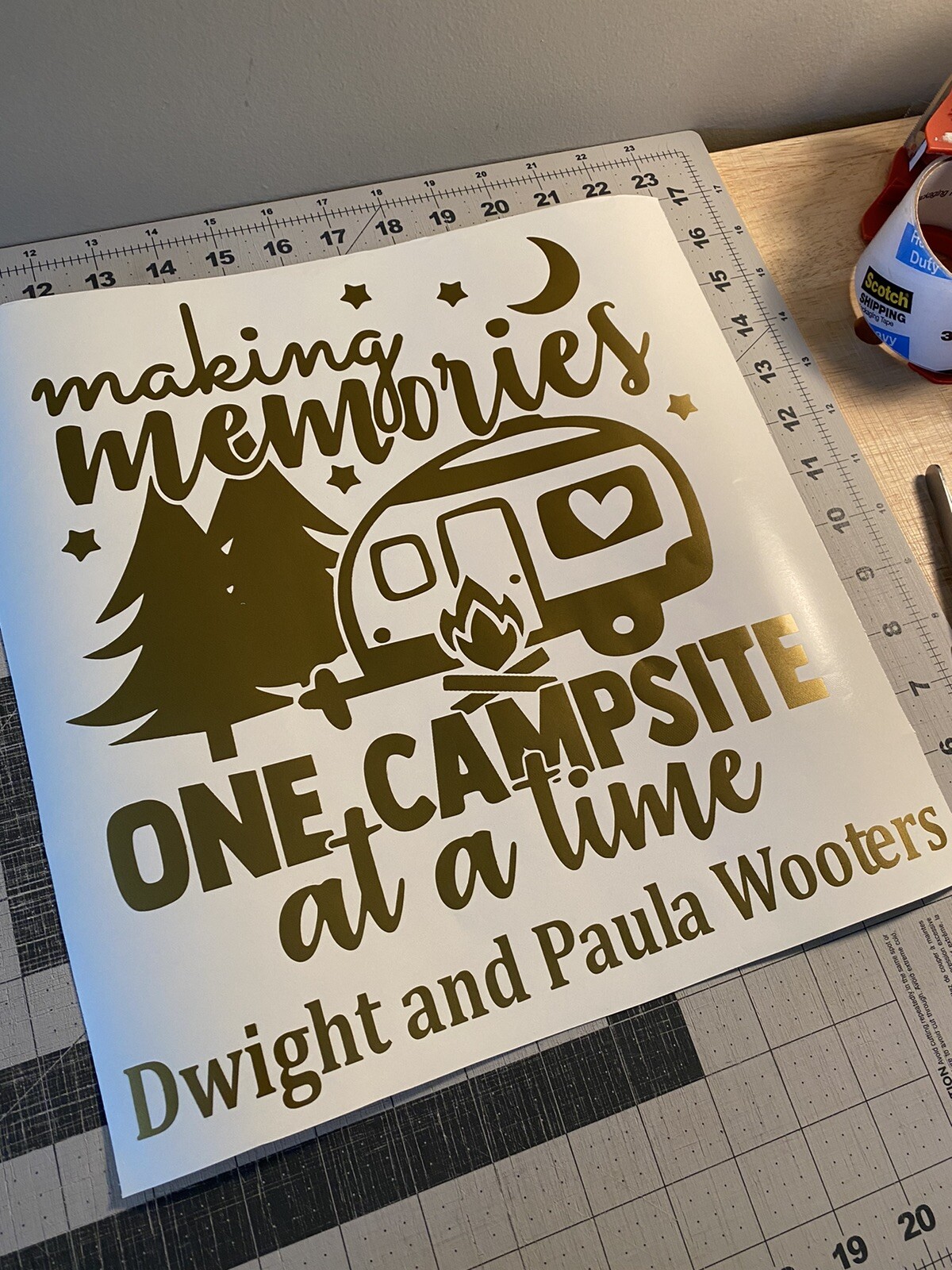 Vinyl Decal – Making Memories One Campsite At A Time (May Customize w/ Name)