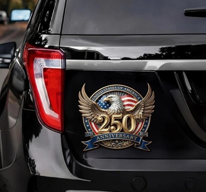6 Pcs 250th Anniversary USA Patriotic Eagle Decals-2-8"X 8", 2-8"X 5", 2-6"X 6"
