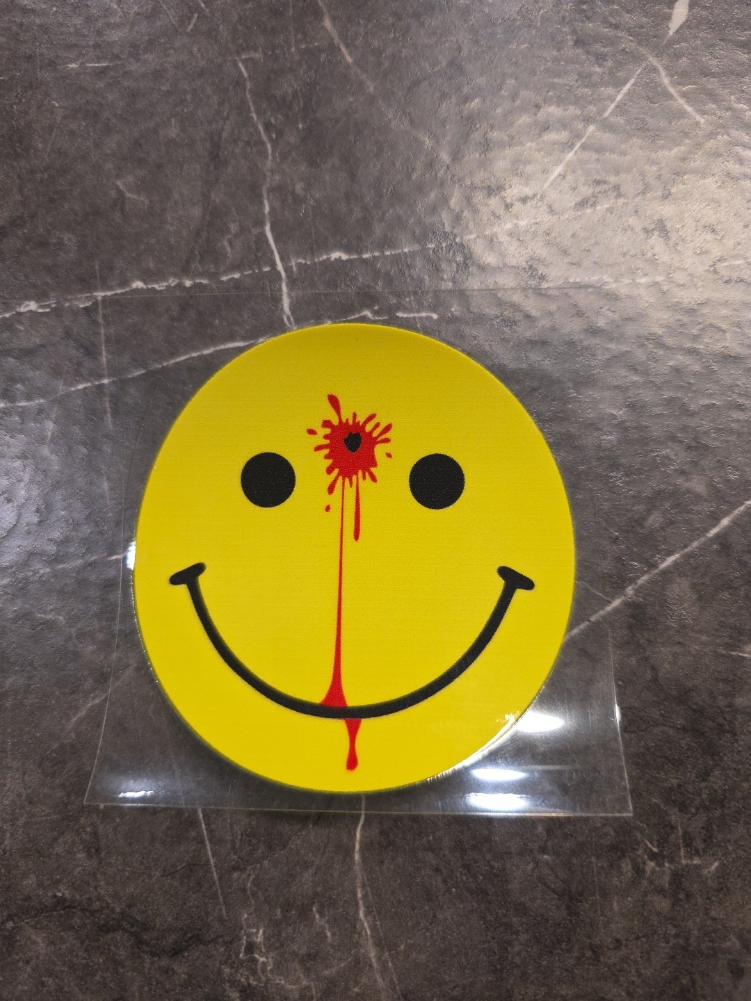 Smiley Face Head Shot Blood UVDTF Raised Decal Sticker Waterproof Full Color USA