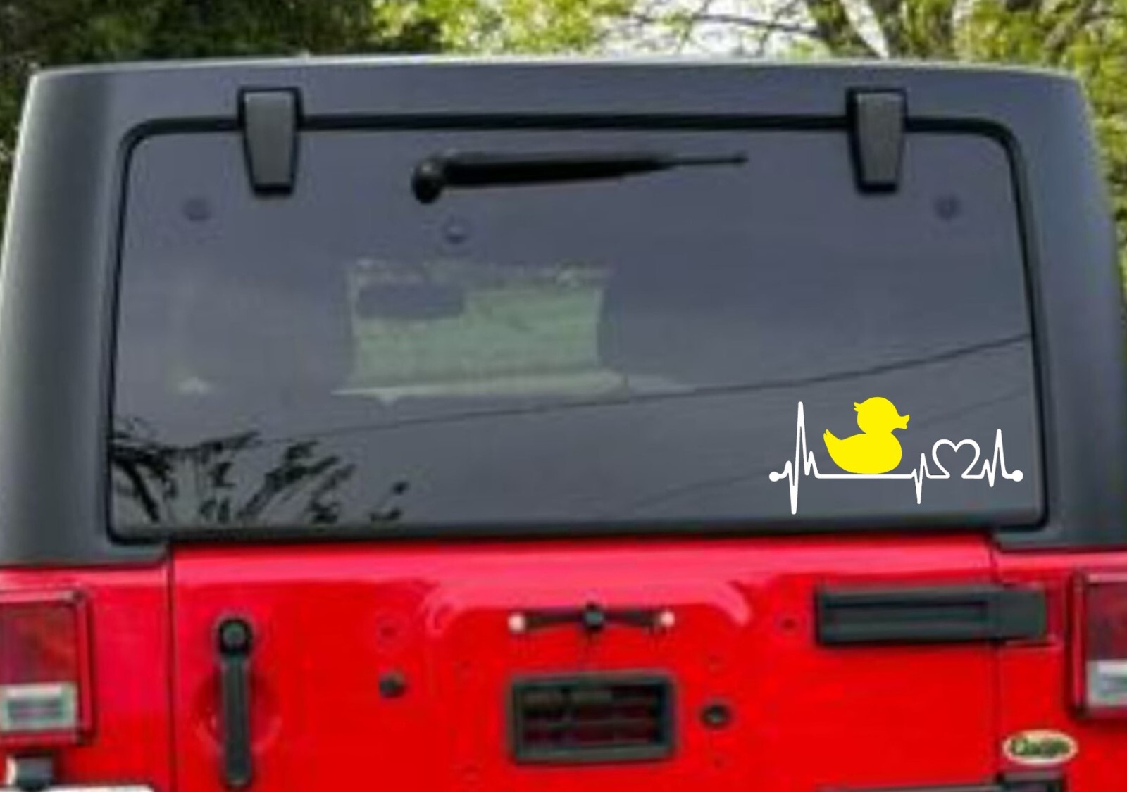Rubber Duck Jeep Duck Heartbeat Lifeline Decal Sticker Have a Great Day BG2054