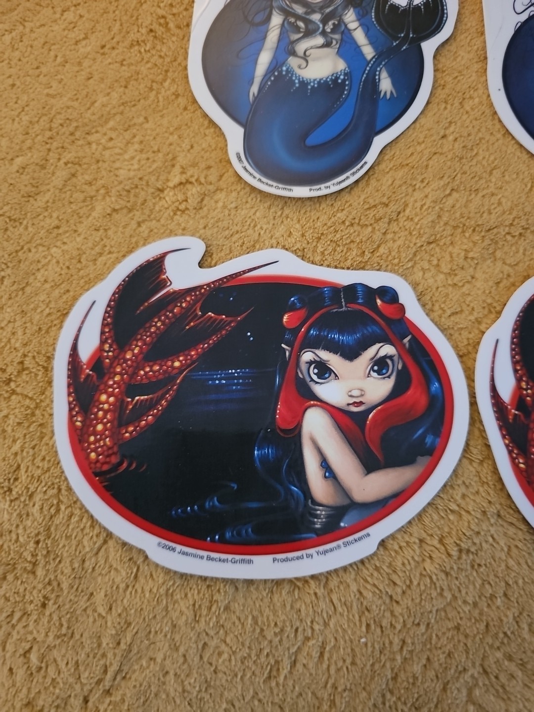 Yu-Jean Fantasy Stickers Lot (7) Y2K 2006 2007 Mermaids Unicorns