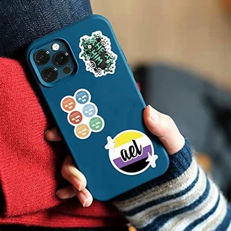 61pcs Aesthetic Cartoon Pronoun Stickers – Cute Vinyl Decals for All Surfaces